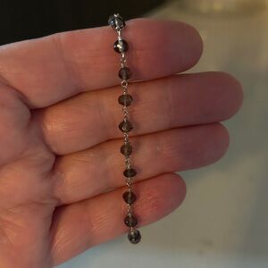 Sterling Silver smoky quartz crystal bracelet 🇨🇦 size 7 December ♑️